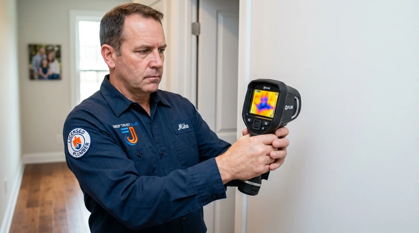 Thermal imaging leak detection by Johns Plumbing LLC in Sanger